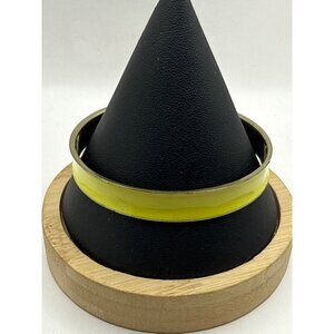 Vintage Minimalist Yellow Enamel Gold Bangle Bracelet Neon Mod Stackable